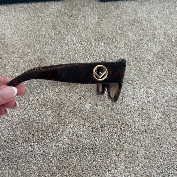 Fendi 52 mm Black and Brown Patterned Sunglasses - Picture 6 of 7